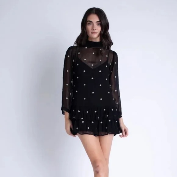Karina Grimaldi Black Rhinestone Ella Dress - Picture 1 of 4